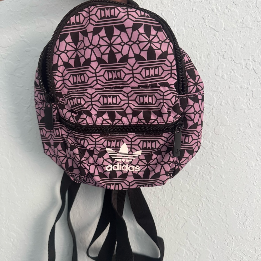 Adidas purple and Black Geometric Backpack